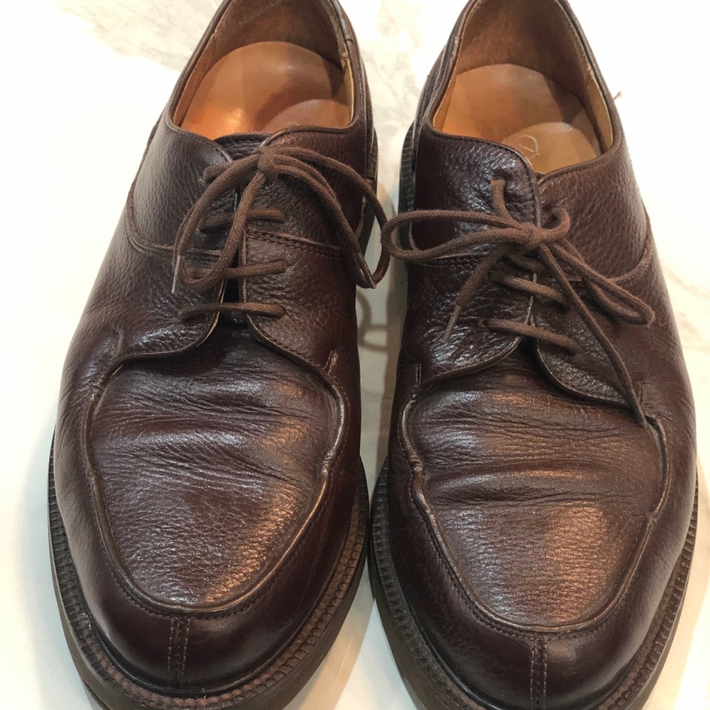 Vintage dress shoes M 7 W 8.5 REAL LEATHER - Picture 2 of 5